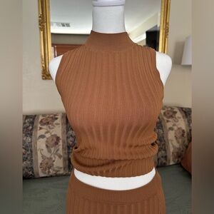 Guess Ribbed Tan Top and skirt